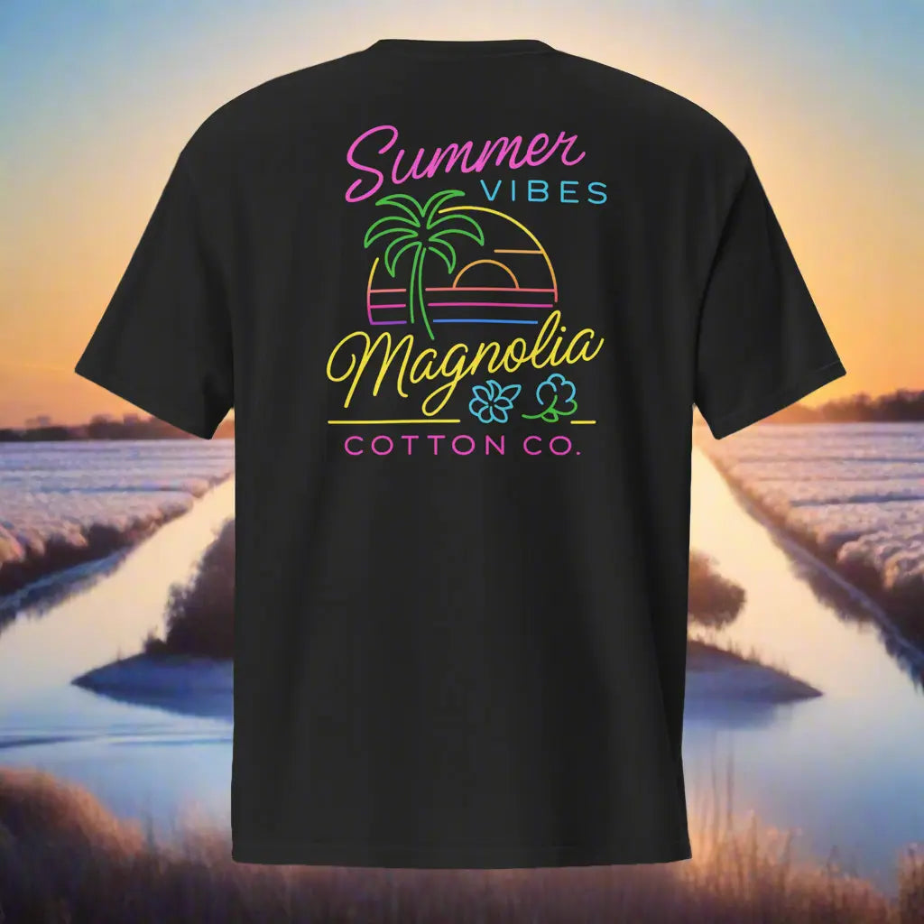 Summer Vibes Neon Pocket Tee – Magnolia Cotton Co. MagnoliaCottonCo. T-shirt  MagnoliaCottonCo.