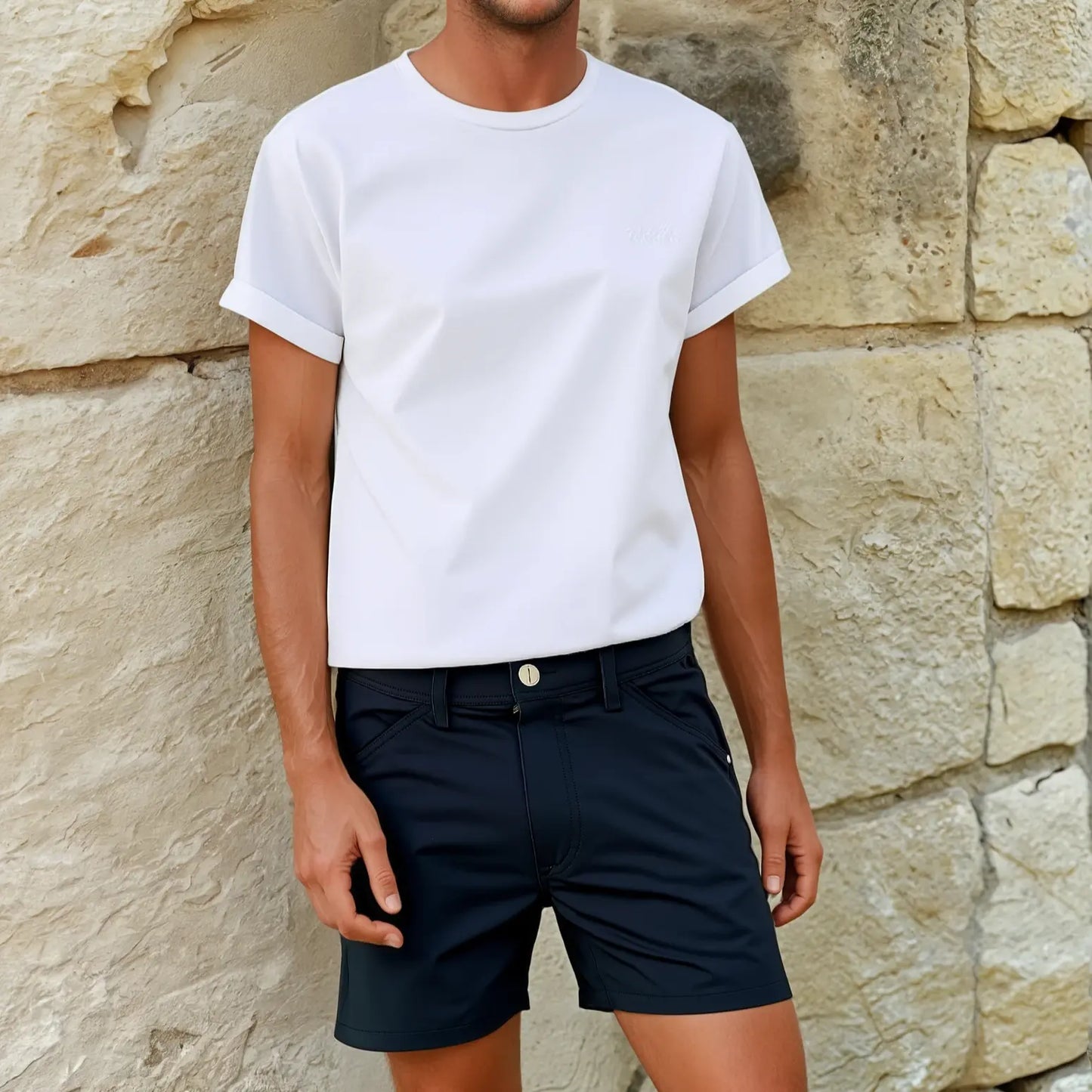 Everyday Stretch Shorts with a Comfortable Built-In Liner - Denim Style- Black LEVINAS® Official Shorts  MagnoliaCottonCo.