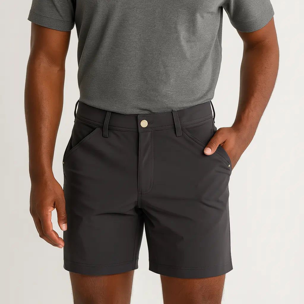 Everyday Stretch Shorts with  a Comfortable Built-In Liner - Business Casual Style- Black LEVINAS® Official Shorts  MagnoliaCottonCo.