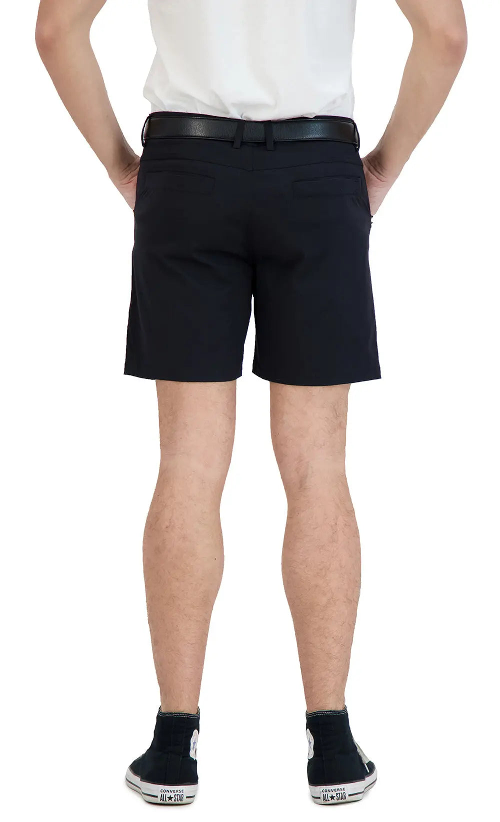 Everyday Stretch Shorts with  a Comfortable Built-In Liner - Business Casual Style- Black LEVINAS® Official Shorts  MagnoliaCottonCo.