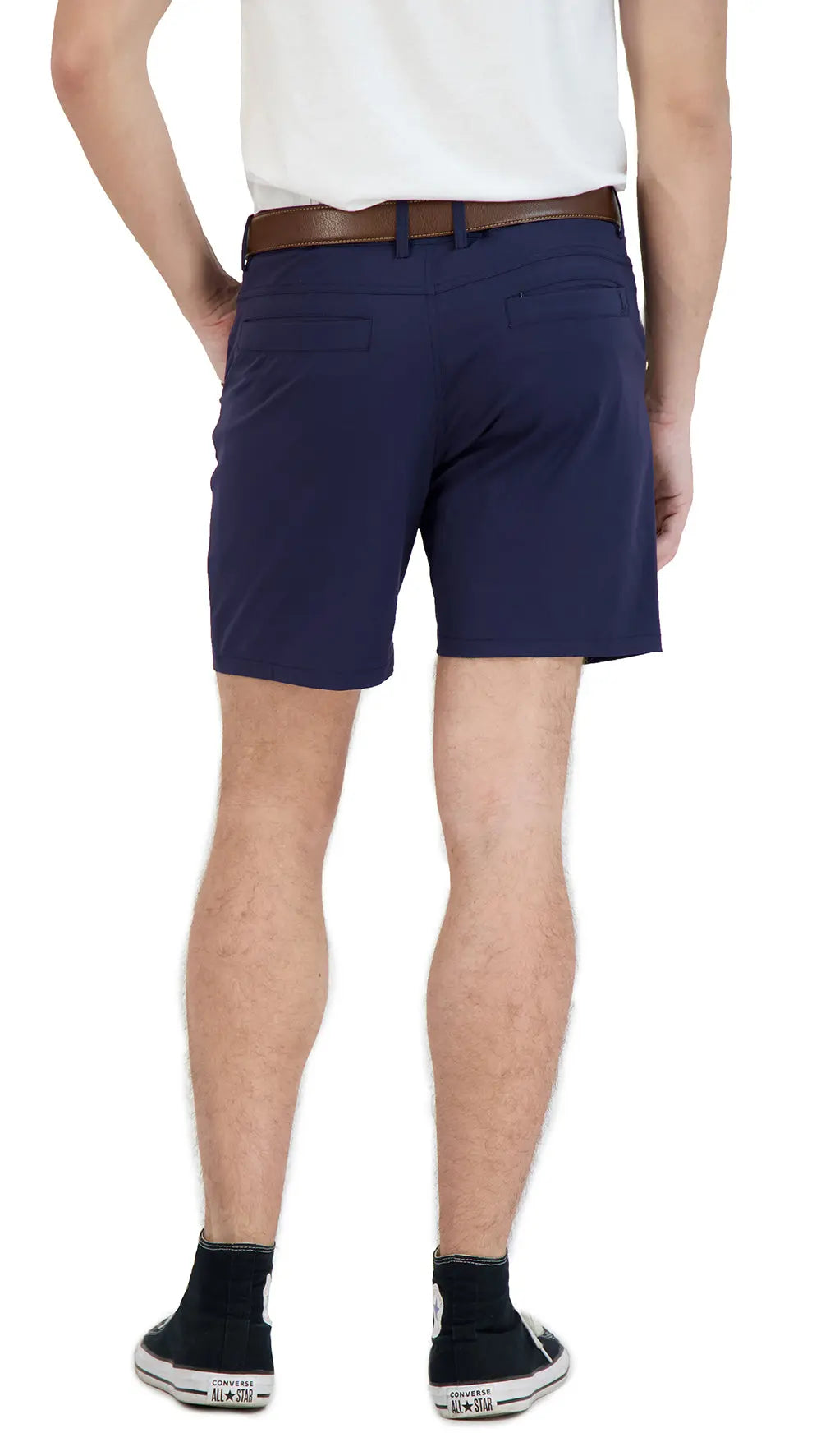 Everyday Stretch Shorts with a Comfortable Built-In Liner- Business Casual Style- Navy LEVINAS® Official Shorts  MagnoliaCottonCo.