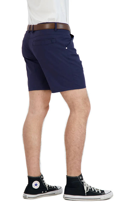 Everyday Stretch Shorts with a Comfortable Built-In Liner- Business Casual Style- Navy LEVINAS® Official Shorts  MagnoliaCottonCo.
