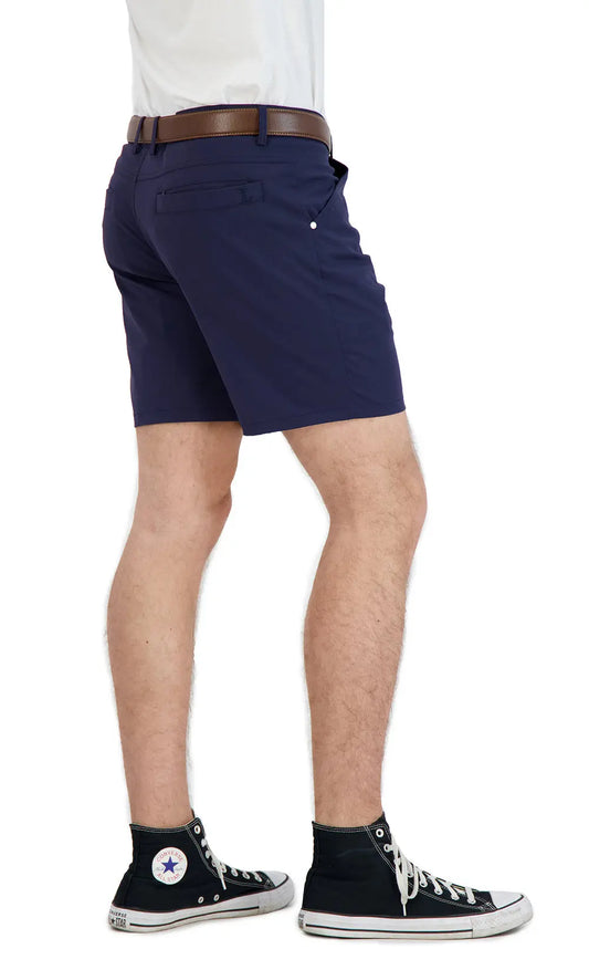 Everyday Stretch Shorts with a Comfortable Built-In Liner- Business Casual Style- Navy LEVINAS® Official Shorts  MagnoliaCottonCo.