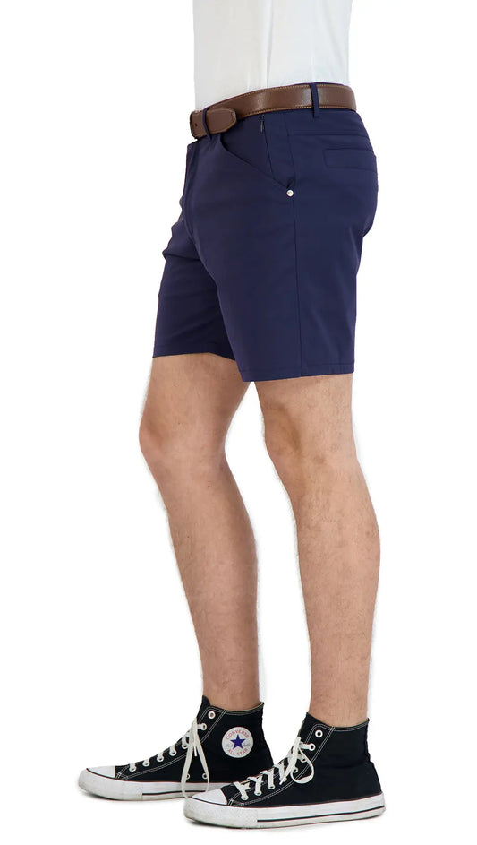 Everyday Stretch Shorts with a Comfortable Built-In Liner- Business Casual Style- Navy LEVINAS® Official Shorts  MagnoliaCottonCo.