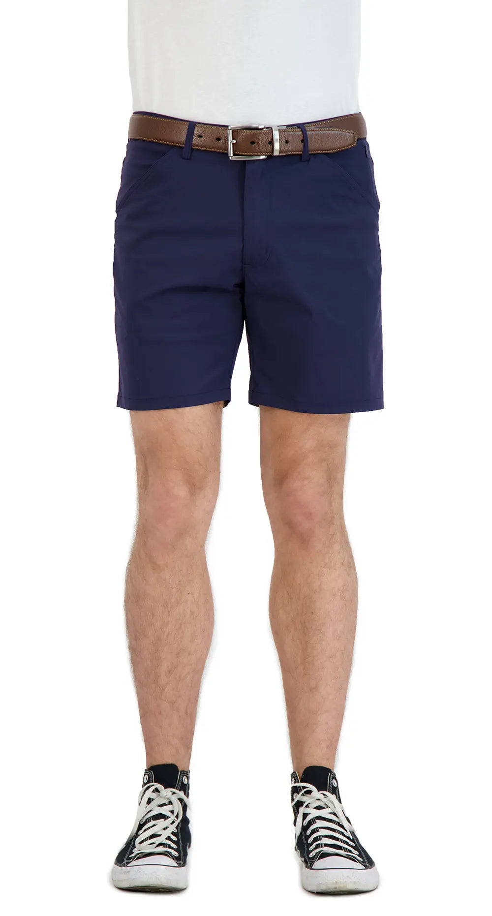 Everyday Stretch Shorts with a Comfortable Built-In Liner- Business Casual Style- Navy LEVINAS® Official Shorts  MagnoliaCottonCo.