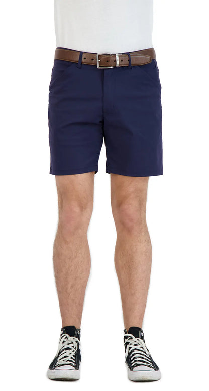 Everyday Stretch Shorts with a Comfortable Built-In Liner- Business Casual Style- Navy LEVINAS® Official Shorts  MagnoliaCottonCo.
