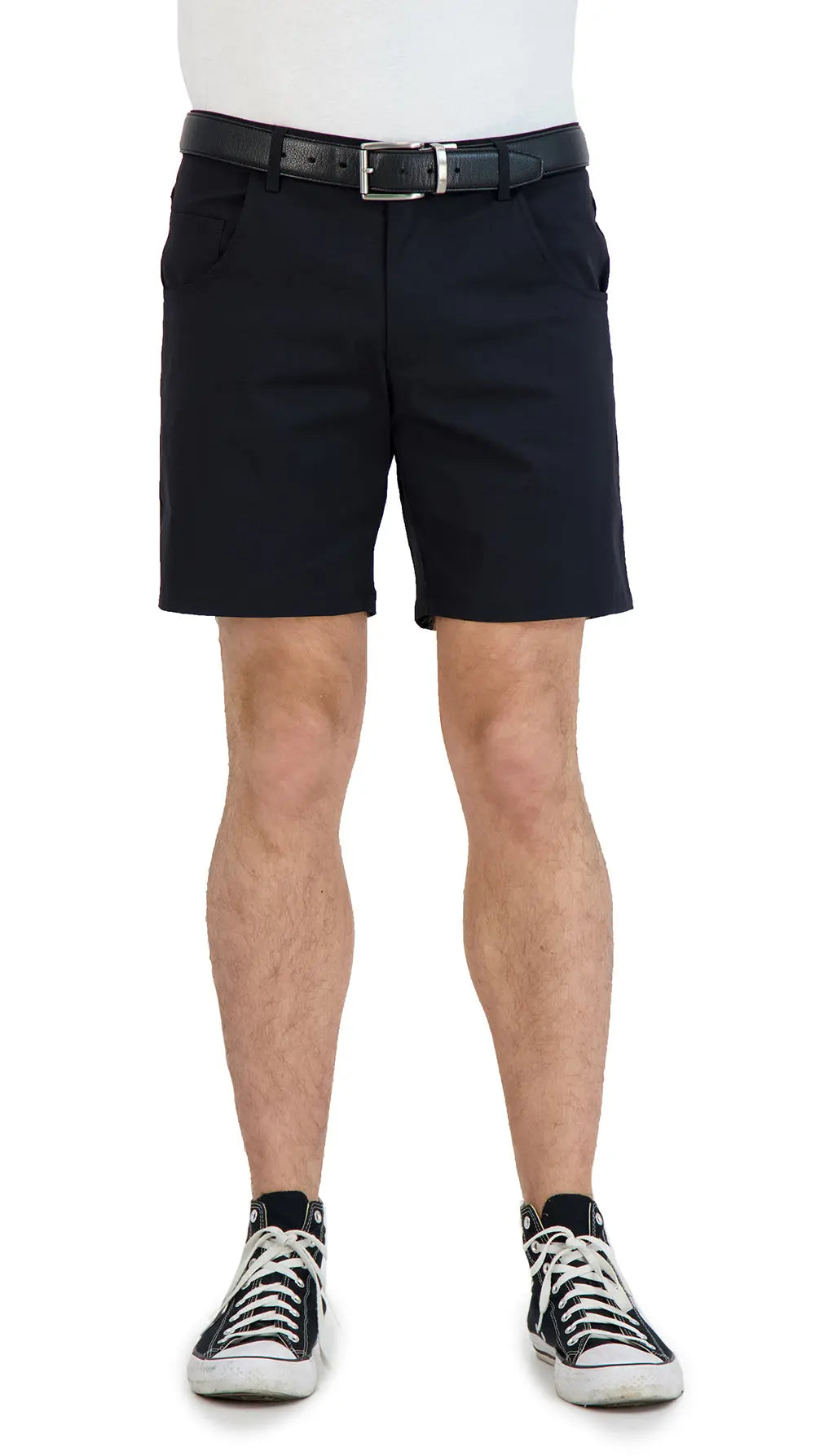 Everyday Stretch Shorts with a Comfortable Built-In Liner - Denim Style- Black LEVINAS® Official Shorts  MagnoliaCottonCo.