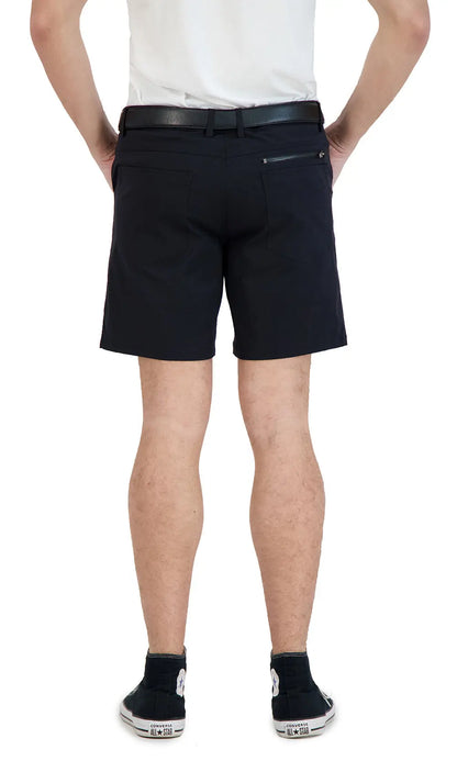 Everyday Stretch Shorts with a Comfortable Built-In Liner - Denim Style- Black LEVINAS® Official Shorts  MagnoliaCottonCo.