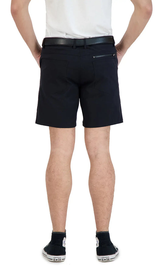 Everyday Stretch Shorts with a Comfortable Built-In Liner - Denim Style- Black LEVINAS® Official Shorts  MagnoliaCottonCo.