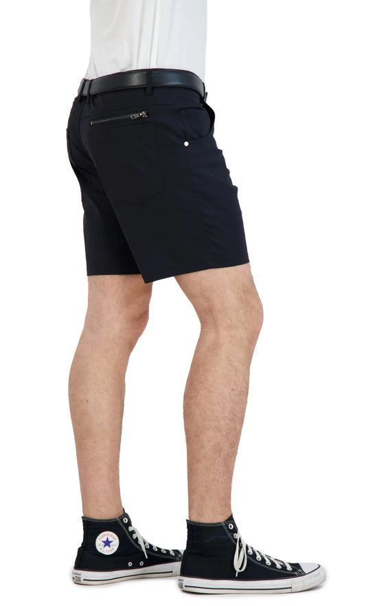 Everyday Stretch Shorts with a Comfortable Built-In Liner - Denim Style- Black LEVINAS® Official Shorts  MagnoliaCottonCo.