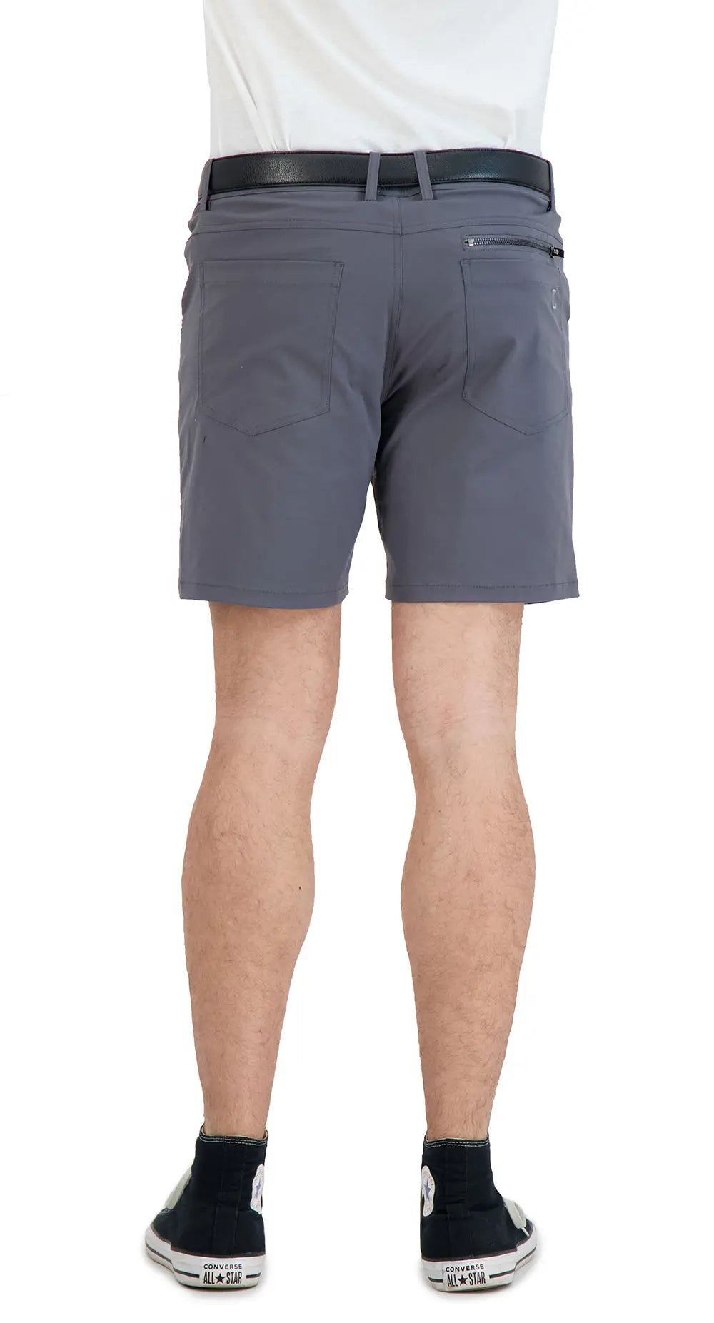 Everyday Stretch Shorts with a Comfortable Built-In Liner - Denim Style- Grey LEVINAS® Official Shorts  MagnoliaCottonCo.
