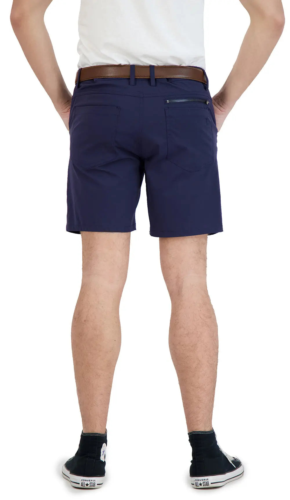 Everyday Stretch Shorts with a Comfortable Built-In Liner- Denim Style- Navy LEVINAS® Official Shorts  MagnoliaCottonCo.