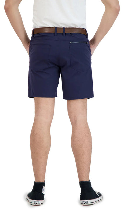Everyday Stretch Shorts with a Comfortable Built-In Liner- Denim Style- Navy LEVINAS® Official Shorts  MagnoliaCottonCo.