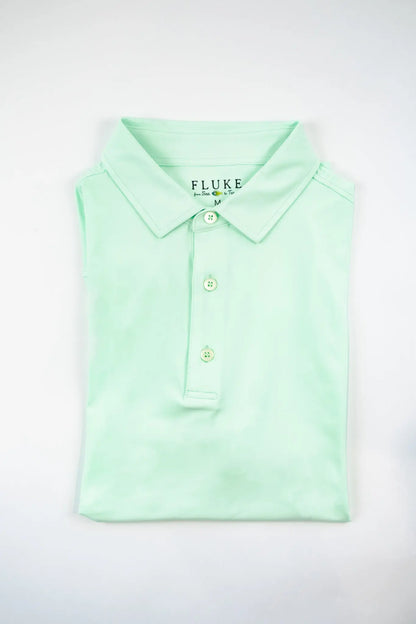 Solid Polo Fluke Apparel Co. Golf Polo Shirt 70.00 MagnoliaCottonCo. Electric Mint / XXL