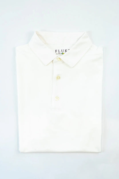 Solid Polo Fluke Apparel Co. Golf Polo Shirt 70.00 MagnoliaCottonCo. White / XXL