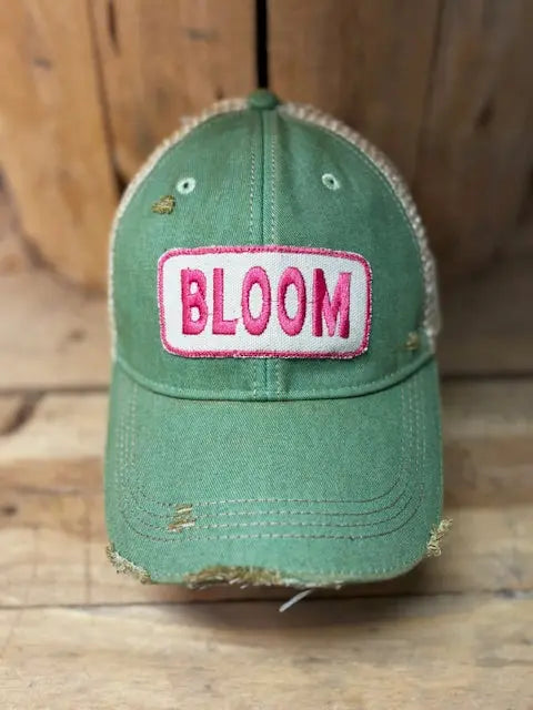 Bloom Distressed Mesh Snapback Baseball Cap The Goat Stock