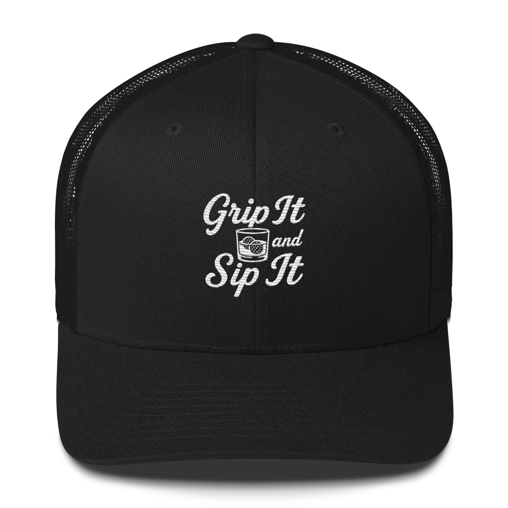 Grip It and Sip It Trucker Hat – Classic Golf Style with a Twist LXIX GOLF CLUB Hats 32.00 MagnoliaCottonCo. Black