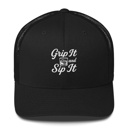 Grip It and Sip It Trucker Hat – Classic Golf Style with a Twist LXIX GOLF CLUB Hats 32.00 MagnoliaCottonCo. Black