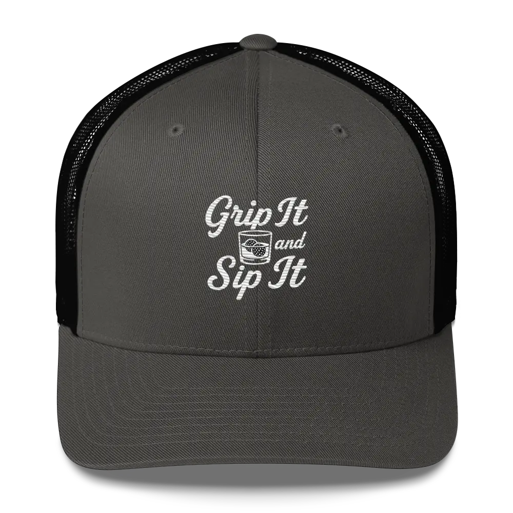 Grip It and Sip It Trucker Hat – Classic Golf Style with a Twist LXIX GOLF CLUB Hats 32.00 MagnoliaCottonCo. Charcoal/ Black