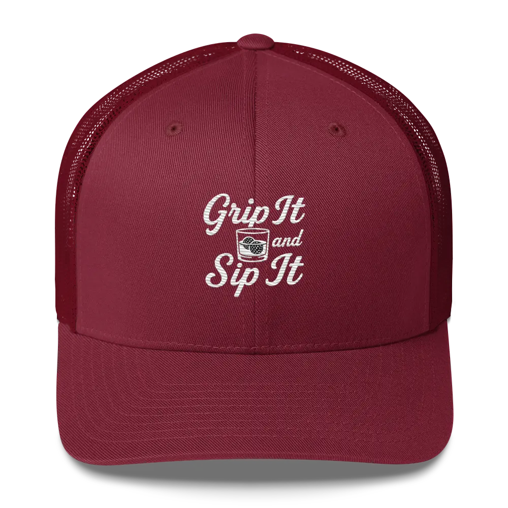 Grip It and Sip It Trucker Hat – Classic Golf Style with a Twist LXIX GOLF CLUB Hats 32.00 MagnoliaCottonCo. Cranberry