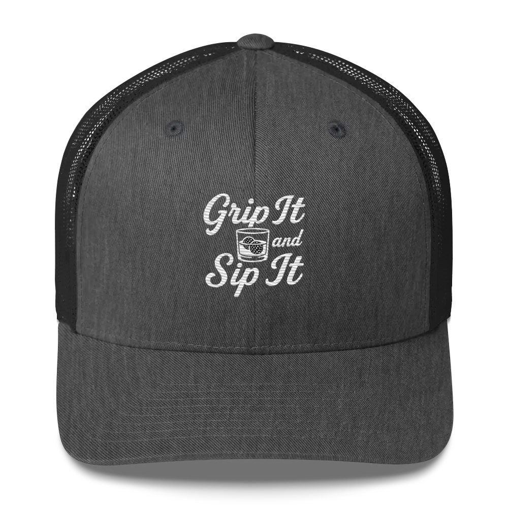 Grip It and Sip It Trucker Hat – Classic Golf Style with a Twist LXIX GOLF CLUB Hats 32.00 MagnoliaCottonCo. Dark Heather Gray