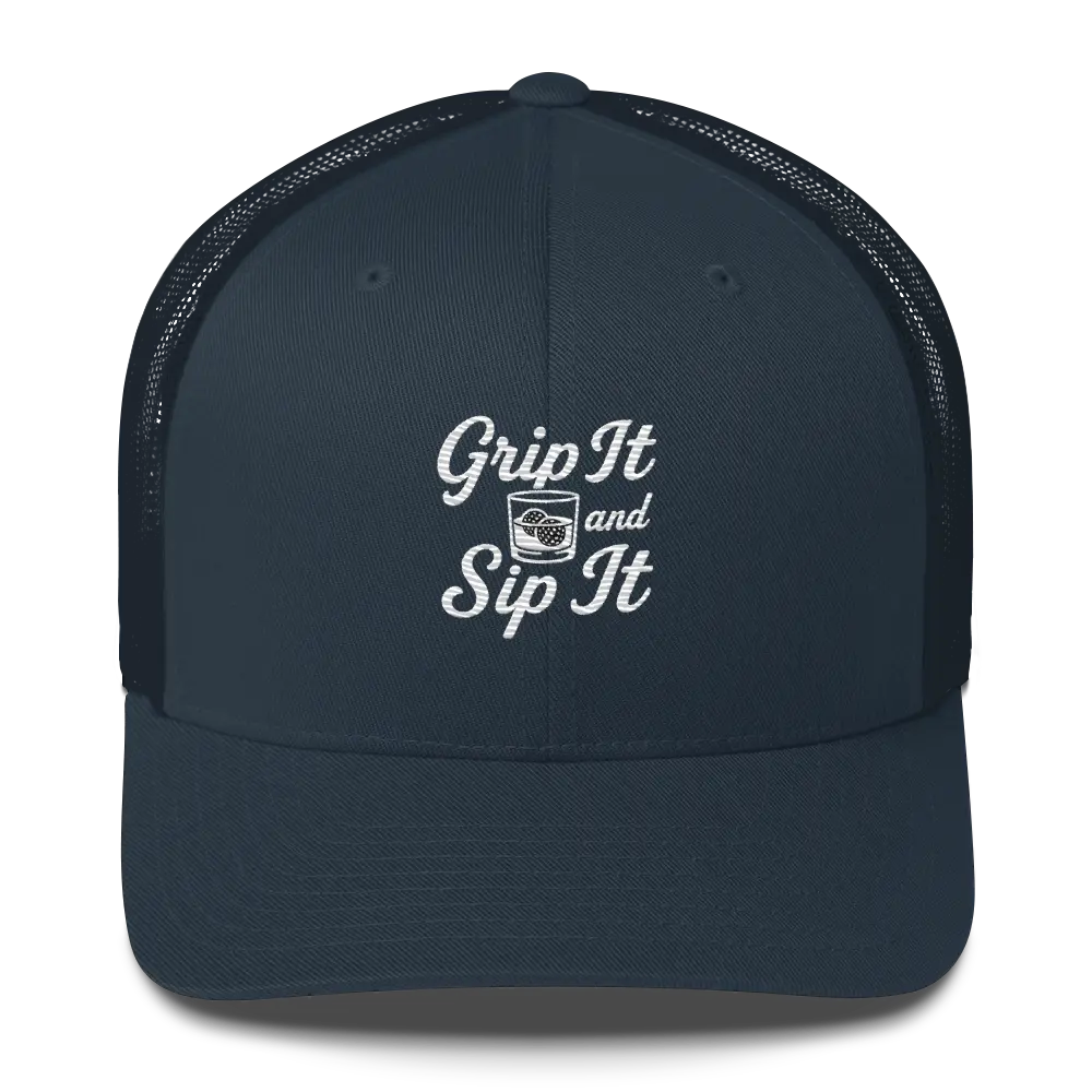 Grip It and Sip It Trucker Hat – Classic Golf Style with a Twist LXIX GOLF CLUB Hats 32.00 MagnoliaCottonCo. Navy