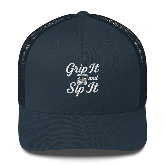 Grip It and Sip It Trucker Hat – Classic Golf Style with a Twist LXIX GOLF CLUB Hats 32.00 MagnoliaCottonCo. Navy