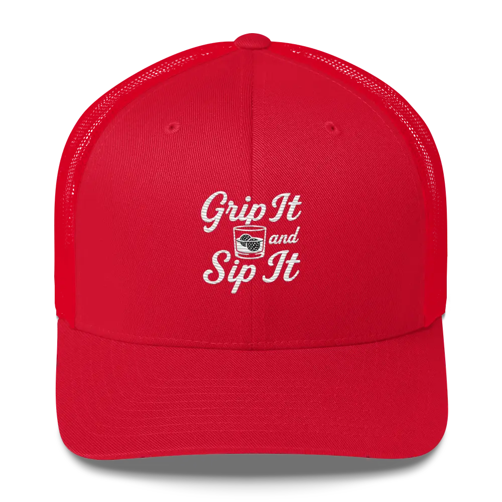 Grip It and Sip It Trucker Hat – Classic Golf Style with a Twist LXIX GOLF CLUB Hats 32.00 MagnoliaCottonCo. Red