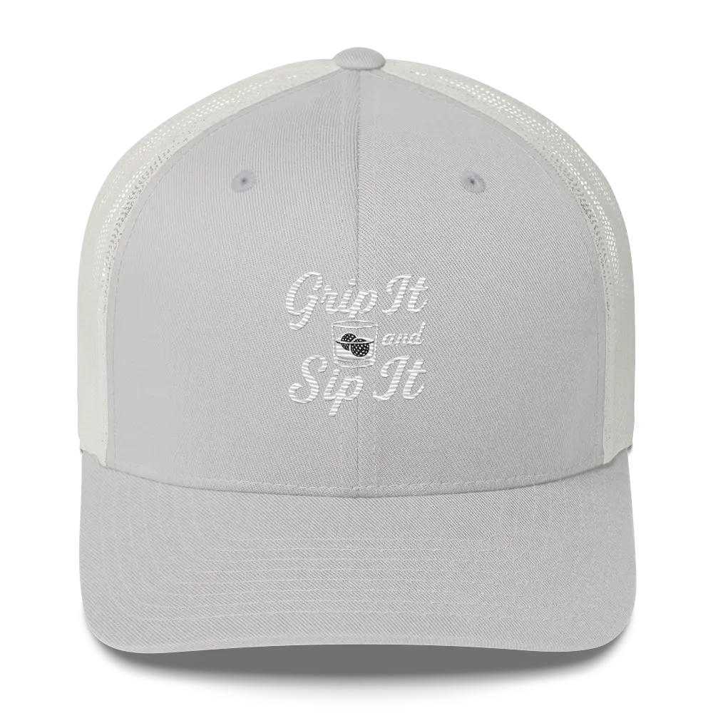Grip It and Sip It Trucker Hat – Classic Golf Style with a Twist LXIX GOLF CLUB Hats 32.00 MagnoliaCottonCo. Silver